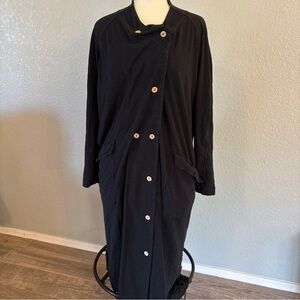 Free People Intimately Black Long Sleeve Button Down Dress Large
